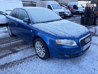 Location: Mitcham - 2007 AUDI A4 SE CVT 4 Door Saloon REG: EX57FFB, Keys: No, MOT Expiry date: 04/02/2025, 1984 Petrol, Variable Speed Auto Petrol, Former Keepers: 9