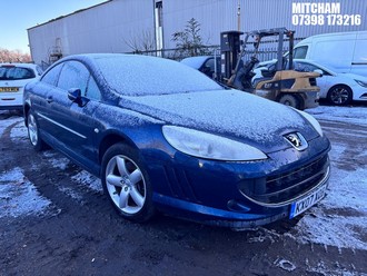 Location: Mitcham - 2007 PEUGEOT 407 SE Coupe REG: KX07XOB, Keys: No, MOT Expiry date: 25/11/2025, 2230 Petrol, 6 Speed Manual Petrol, Former Keepers: 9