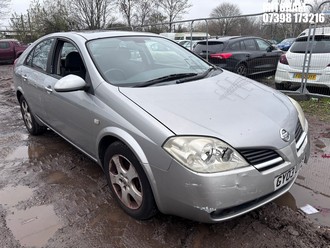 Location: Mitcham - 2003 NISSAN PRIMERA SE AUTO 5 Door Hatchback REG: GY03UTZ, Keys: No, MOT Expiry date: 17/08/2026, 1769 Petrol, 4 Speed Auto Petrol, Former Keepers: 5