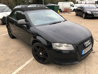 Location: Brentwood - 2009 AUDI A3 TFSI Convertible REG: BD59RKY, Keys: No, MOT Expiry date: 27/04/2026, 1798 Petrol, 6 Speed Manual Petrol, Former Keepers: 8