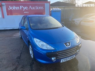 Location: Hull - 2007 PEUGEOT 307 S 5 Door Hatchback REG: CY07KHB, Keys: No, MOT Expiry date: 18/10/2025, 1587 Petrol, 5 Speed Manual Petrol, Former Keepers: 6