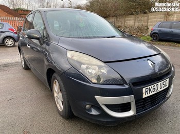Location: Manchester - 2010 RENAULT SCENIC DYNAMIQUE TTOM DCI MPV REG: RK60USD, 1461 Diesel, 6 Speed Manual Diesel, Former Keepers: 5, Keys: No, MOT Expiry date: 06/11/2025