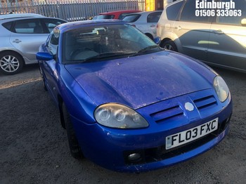 Location: Edinburgh - 2003 MG TF 160 SPRINT Sports REG: FL03FXC, Keys: No, MOT Expiry date: 21/08/2026, 1796 Petrol, 5 Speed Manual Petrol, Former Keepers: 6