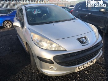 Location: Edinburgh - 2009 PEUGEOT 207 S HDI 68 3 Door Hatchback REG: SK09UMC, Keys: No, MOT Expiry date: 17/12/2025, 1398 Diesel, 5 Speed Manual Diesel, Former Keepers: 3