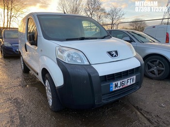Location: Mitcham - 2011 PEUGEOT BIPPER S HDI Panel Van REG: MJ61FTV, Keys: No, MOT Expiry date: 27/10/2026, 1399 Diesel, 5 Speed Manual Diesel, Former Keepers: 9