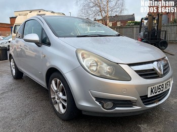 Location: Nottingham - 2009 VAUXHALL CORSA SXI A/C 3 Door Hatchback REG: KU59XFX, Keys: No, MOT Expiry date: 30/05/2026, 1229 Petrol, 5 Speed Manual Petrol, Former Keepers: 3