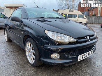 Location: Nottingham - 2006 PEUGEOT 206 ALLURE CC Coupe REG: LV56WLD, Keys: No, MOT Expiry date: 06/05/2026, 1997 Petrol, 5 Speed Manual Petrol, Former Keepers: 6