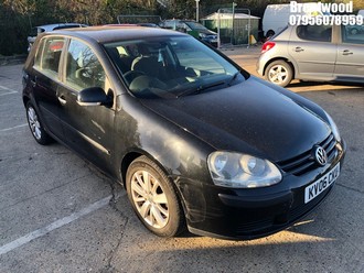 Location: Brentwood - 2006 VOLKSWAGEN GOLF TDI SE 5 Door Hatchback REG: KV06CKU, Keys: No, MOT Expiry date: 05.09.2024, 1900 Diesel, 5 Speed Manual Diesel, Former Keepers: 3