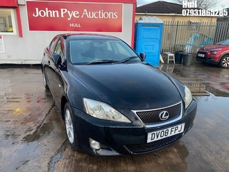 Location: Hull - 2008 LEXUS IS 220D 4 DOOR SALOON REG: DV08FPJ, 2231cc DIESEL, 6 SPEED MANUAL DIESEL, Former Keepers: 4, Keys: Yes, MOT Expiry date: 16/09/2026