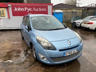 Location: Hull - 2010 RENAULT GRD SCENIC DY-IQUE T-T DC MPV REG: EY60ULP, Keys: No, MOT Expiry date: 18/05/2026, 1461 Diesel, 6 Speed Manual Diesel, Former Keepers: 18