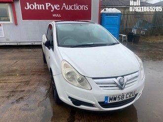 Location: Hull - 2009 VAUXHALL CORSA LIFE 3 Door Hatchback REG: MW58CZU, Keys: No, MOT Expiry date: 15/05/2025, 998 Petrol, 5 Speed Manual Petrol, Former Keepers: 7