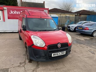 Location: Hull - 2013 FIAT DOBLO 16V XL MULTIJET LWB Panel Van REG: WV63ZRD, Keys: No, MOT Expiry date: 15/08/2024, 1598 Diesel, 6 Speed Manual Diesel, Former Keepers: 1