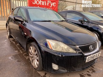 Location: Hayes - 2008 LEXUS IS 250 SE-L AUTO 4 Door Saloon REG: EO58XJC, Keys: No, MOT Expiry date: 27/04/2026, 2499 Petrol, 6 Speed Auto Petrol, Former Keepers: 10