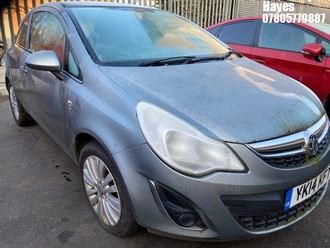 Location: Hayes - 2014 VAUXHALL CORSA ENERGY AC 3 Door Hatchback REG: YK14KFT, Keys: No, MOT Expiry date: 04/08/2026, 1229 Petrol, 5 Speed Manual Petrol, Former Keepers: 4