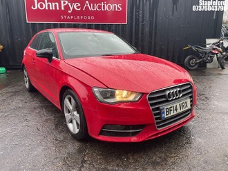 Location: Stapleford - 2014 AUDI A3 SPORT TDI 3 Door Hatchback REG: BF14VRX, Keys: Yes, MOT Expiry date: 11/12/2026, 1598 Diesel, 6 Speed Manual Diesel, Former Keepers: 4
