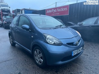 Location: Stapleford - 2008 TOYOTA AYGO BLUE VVT-I 3 Door Hatchback REG: GF58MZW, Keys: Yes, MOT Expiry date: 27/06/2026, 998 Petrol, 5 Speed Manual Petrol, Former Keepers: 10