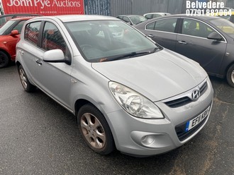 Location: Belvedere - 2011 HYUNDAI I20 COMFORT 5 Door Hatchback REG: EF11KBV, Keys: No, MOT Expiry date: 07/12/2025, 1248 Petrol, 5 Speed Manual Petrol, Former Keepers: 7