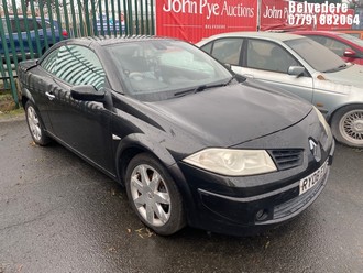 Location: Belvedere - 2008 RENAULT MEGANE DYNAMIQUE T136 A Convertible REG: RY08EAC, Keys: Yes, MOT Expiry date: 20/03/2026, 1998 Petrol, 4 Speed Auto Petrol, Former Keepers: 11