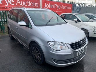 Location: Belvedere - 2008 VOLKSWAGEN TOURAN SE TDI 105 MPV REG: GV08UKW, Keys: No, MOT Expiry date: 23.08.2025, 1896 Diesel, 6 Speed Manual Diesel, Former Keepers: 3
