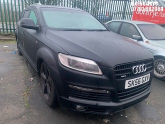Location: Belvedere - 2006 AUDI Q7 S LINE QUATTRO TDI Estate REG: SK56GXV, Keys: No, MOT Expiry date: 30/10/2026, 2967 Diesel, 6 Speed Auto Diesel, Former Keepers: 10
