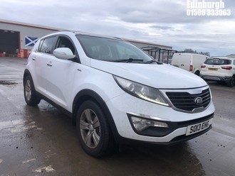Location: Edinburgh - 2013 KIA SPORTAGE KX-2 CRDI ESTATE REG: SO13EHG, 1995cc DIESEL, 6 SPEED MANUAL DIESEL, Former Keepers: 3, Keys: Yes, MOT Expiry date: 09/10/2025