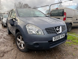 Location: Mitcham - 2008 NISSAN QASHQAI VISIA 2WD 5 Door Hatchback REG: OU08YFW, Keys: No, MOT Expiry date: 14/04/2026, 1598 Petrol, 5 Speed Manual Petrol, Former Keepers: 2