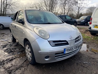 Location: Mitcham - 2005 NISSAN MICRA S AUTO 5 Door Hatchback REG: YH55FBD, Keys: No, MOT Expiry date: 21/06/2025, 1240 Petrol, 4 Speed Auto Petrol, Former Keepers: 11