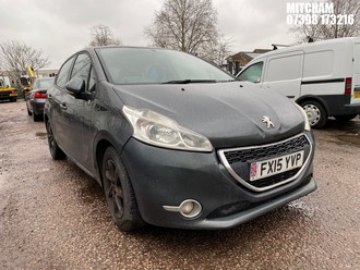 Location: MITCHAM - 2015 PEUGEOT 208 ACTIVE 5 Door Hatchback REG: FX15YVP, 1200cc Petrol, 5 Speed Manual Petrol, Former Keepers: 3, Keys: No, MOT: Expiry date30/08/2025