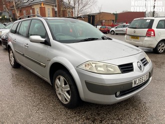 Location: Nottingham - 2005 RENAULT MEGANE DYNAMIQUE DCI 120 Estate REG: MJ55LRX, Keys: No, MOT Expiry date: 28/11/2025, 1870 Diesel, 6 Speed Manual Diesel, Former Keepers: 4