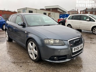 Location: Nottingham - 2006 AUDI A3 TDI S LINE AUTO 5 Door Hatchback REG: RV06KNA, Keys: No, MOT Expiry date: 23/11/2025, 1968 Diesel, 6 Speed Auto Diesel, Former Keepers: 11