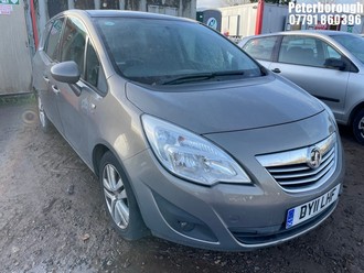 Location: Peterborough - 2011 VAUXHALL MERIVA SE MPV REG: DY11LHF, Keys: No, MOT Expiry date: 11/12/2025, 1398 Petrol, 5 Speed Manual Petrol, Former Keepers: 7