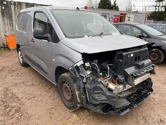 Location: Peterborough - 2019 PEUGEOT PARTNER PROFESSIONAL L1 B Panel Van REG: CT19WDM, Keys: No, MOT Expiry date: 20/09/2025, 1500 Diesel, 5 Speed Manual Diesel, Former Keepers: 2