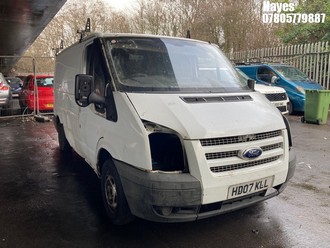 NOTE: ATF Registered Buyers ONLY - Location: Hayes - 2007 FORD TRANSIT 85 T280S FWD Panel Van REG: HD07KLL, Keys: No, MOT Expiry date: 30/07/2026, 2198 Diesel, 5 Speed Manual Diesel, Former Keepers: 8