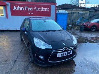 Location: Hull - 2013 CITROEN DS3 DSPORT THP 3 DOOR HATCHBACK REG: EY63BHF, 1598cc PETROL, 6 SPEED MANUAL PETROL, Former Keepers: 5, Keys: Yes, MOT Expiry date: 31/08/2026