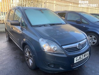 Location: Hayes - 2013 VAUXHALL ZAFIRA DESIGN NAV MPV REG: GJ63WVA, Keys: No, MOT Expiry date: 30/09/2026, 1796 Petrol, 5 Speed Manual Petrol, Former Keepers: 4