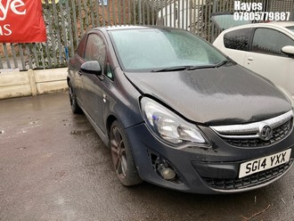 Location: Hayes - 2014 VAUXHALL CORSA LIMITED EDITION 3 Door Hatchback REG: SG14YXX, Keys: No, MOT Expiry date: 30/08/2025, 1229 Petrol, 5 Speed Manual Petrol, Former Keepers: 6