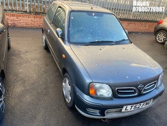 Location: Hayes - 2002 NISSAN MICRA TEMPEST 3 Door Hatchback REG: LT52FMO, Keys: No, MOT Expiry date: 13/01/2026, 998 Petrol, 5 Speed Manual Petrol, Former Keepers: 2