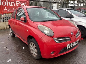 Location: Hayes - 2006 NISSAN MICRA SPORT+ 3 Door Hatchback REG: PG06FFT, Keys: No, MOT Expiry date: 21/02/2026, 1386 Petrol, 5 Speed Manual Petrol, Former Keepers: 4
