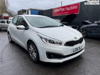 Location: Stapleford - 2016 KIA CEED 2 ISG CRDI 5 Door Hatchback REG: LG16DLJ, Keys: Yes, MOT Expiry date: 15/06/2026, 1582 Diesel, 6 Speed Manual Diesel, Former Keepers: 4