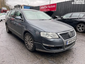 Location: Stapleford - 2010 VOLKSWAGEN PASSAT HIGHLINE TDI 140 Estate REG: AK10HYH, Keys: Yes, MOT Expiry date: 24/05/2026, 1968 Diesel, 6 Speed Manual Diesel, Former Keepers: 4