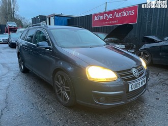 Location: Stapleford - 2009 VOLKSWAGEN GOLF SPT-LINE TDI DPF Estate REG: OU09WPM, Keys: Yes, MOT Expiry date: 01/04/2026, 1968 Diesel, 6 Speed Manual Diesel, Former Keepers: 9