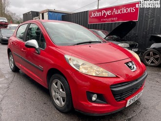 Location: Stapleford - 2010 PEUGEOT 207 VERVE 5 Door Hatchback REG: SY10RXT, Keys: Yes, MOT Expiry date: 18/08/2026, 1360 Petrol, 5 Speed Manual Petrol, Former Keepers: 6