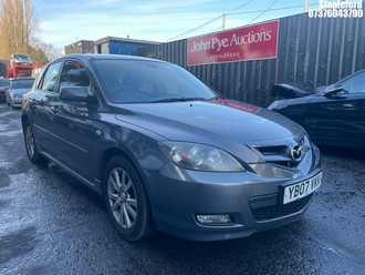 Location: Stapleford - 2007 MAZDA 3 TAMURA 5 Door Hatchback REG: YB07VKK, Keys: Yes, MOT Expiry date: 29/05/2026, 1598 Petrol, 5 Speed Manual Petrol, Former Keepers: 6