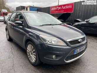Location: Stapleford - 2009 FORD FOCUS TITANIUM 100 5 Door Hatchback REG: GL09KYZ, Keys: Yes, MOT Expiry date: 23/06/2026, 1596 Petrol, 5 Speed Manual Petrol, Former Keepers: 4