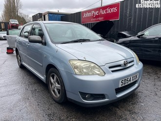 Location: Stapleford - 2004 TOYOTA COROLLA T3 VVTI 5 DOOR HATCHBACK REG: SD54XXK, 1398cc PETROL, 5 SPEED MANUAL PETROL, Former Keepers: 5, Keys: Yes, MOT Expiry date: 05/02/2026