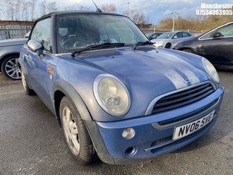 Location: Manchester - 2006 MINI MINI ONE Convertible REG: NV06SVE, 1598 Petrol, 5 Speed Manual Petrol, Former Keepers: 12, Keys: No, MOT Expiry date: 10/03/2026