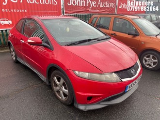 Location: Belvedere - 2009 HONDA CIVIC TYPE S I-VTEC 3 Door Hatchback REG: NX59ZVZ, Keys: No, MOT Expiry date: 26/09/2026, 1339 Petrol, 6 Speed Manual Petrol, Former Keepers: 4