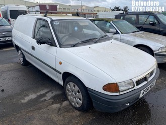 Location: Belvedere - 1998 VAUXHALL ASTRA MERIT 1.7 TD Car Derived Van REG: R781WGU, Keys: No, MOT Expiry date: 24/09/2025, 1700 Diesel, 5 Speed Manual Diesel, Former Keepers: 2