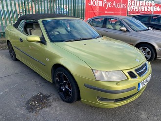 Location: Belvedere - 2004 SAAB 9-3 VECTOR 175 BHP Convertible REG: VU04LXS, Keys: No, MOT Expiry date: 12/04/2025, 1998 Petrol, MANUAL, Former Keepers: 9