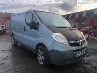 Location: Edinburgh - 2010 VAUXHALL VIVARO 2700 CDTI SWB Panel Van REG: BX60YWR, Keys: No, MOT Expiry date: 11/11/2025, 1995 Diesel, 6 Speed Manual Diesel, Former Keepers: 6